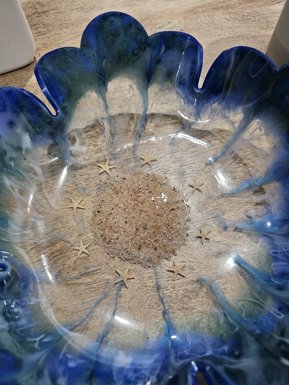 Blue Resin Ocean Wave Decorative Bowl - Picture 4 of 7